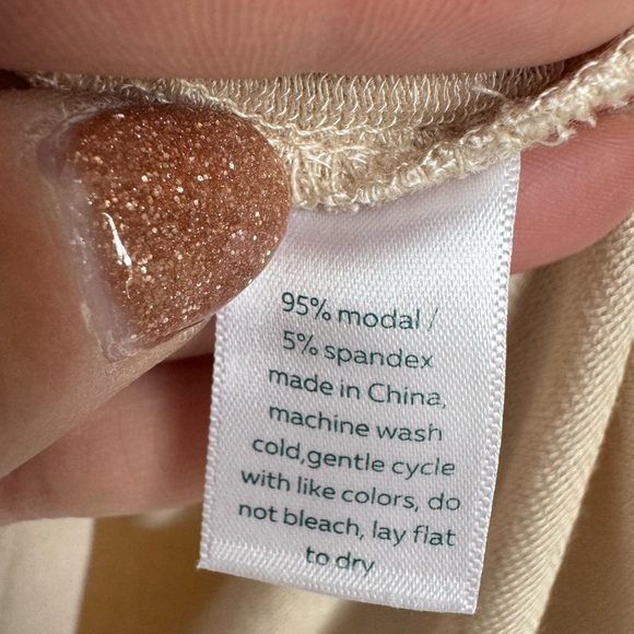 LAKE Sleepwear DreamModal Ribbon Long-Long Pajama Top Cream Small long sleeve - Picture 3 of 7